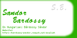 sandor bardossy business card